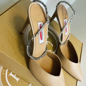 Leather shoes crystal bracelet