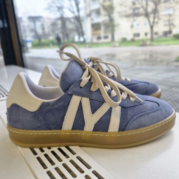Blue leather Capri sneakers - Image 2
