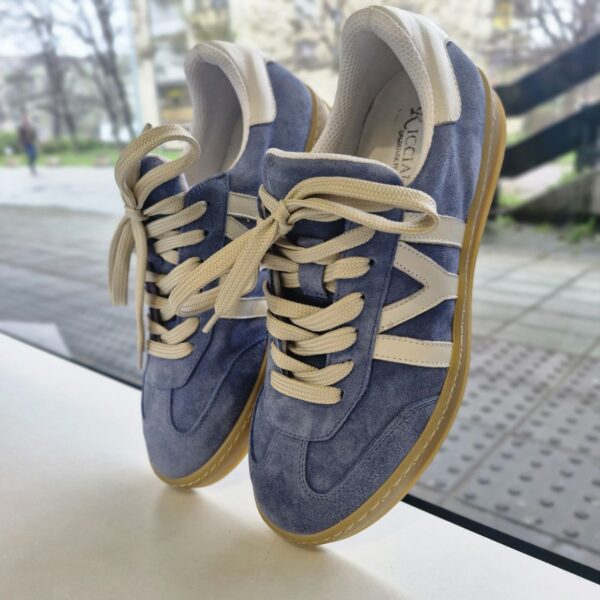 Blue leather Capri sneakers - Image 5