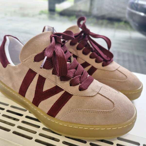 Pink leather sneakers Capri - Image 3