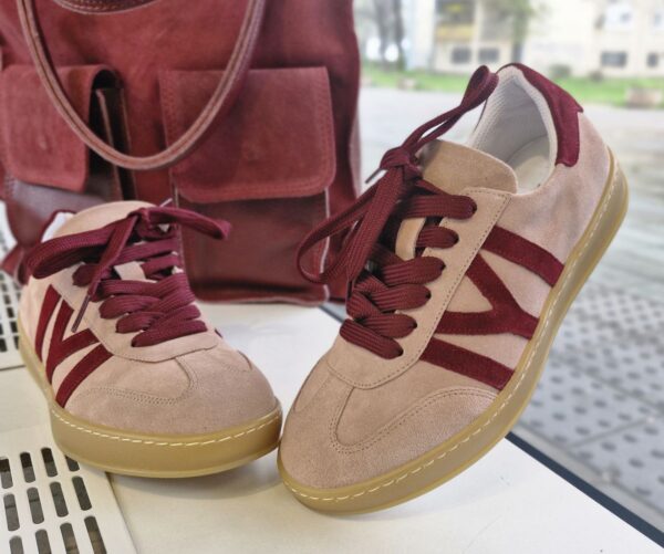 Pink leather sneakers Capri - Image 2