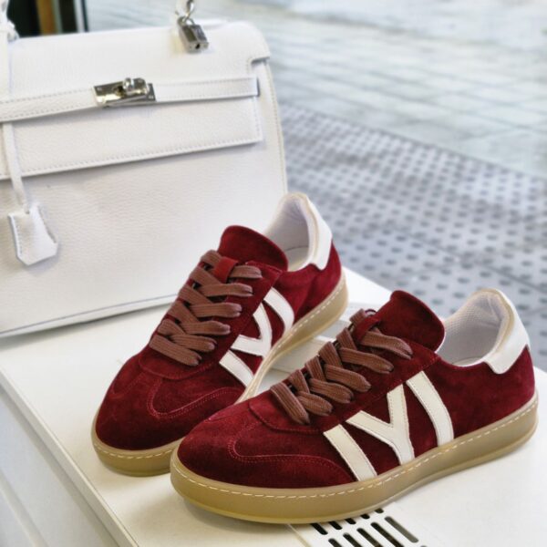 Bordeaux Leather sneakers capri - Image 2